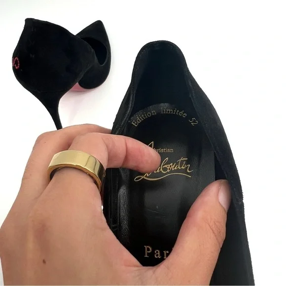 Christian Louboutin Black Stiletto Heels Walk A Mile In My Shoes Collection 38 - Picture 9 of 15